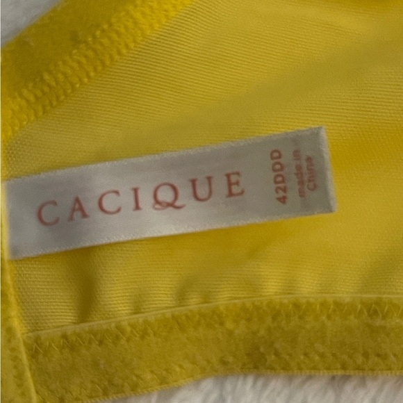 Cacique Yellow Lace Bra with Red Accent - Picture 7 of 7